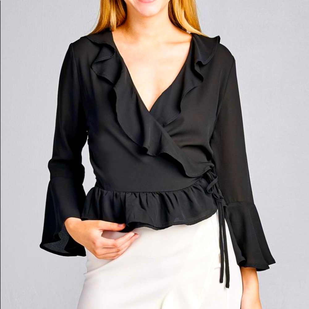 Forever 21 Chiffon Black Top